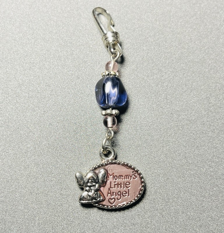 Beaded Keychain Charm - Mommy’s Little Angel - Angel Theme