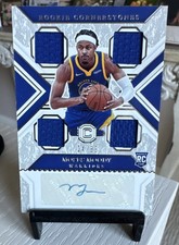 Panini Chronicles 2021-22 Moses Moody Warriors Rookie Cornerstones Auto Mem /89