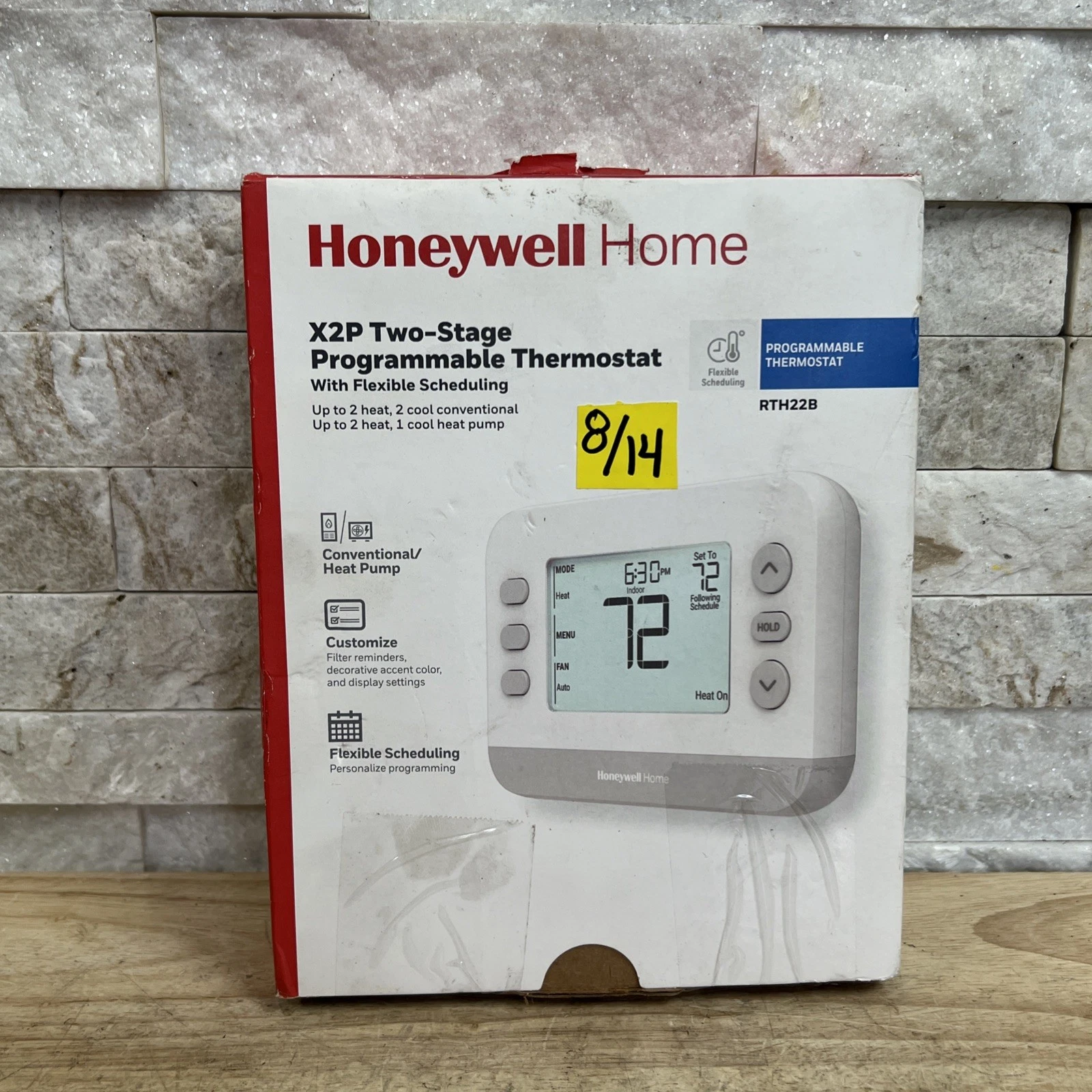 HONEYWELL RTH22B/N HOME X2P PROGRAMMABLE THERMOSTAT CONVENTIONAL AND HEAT PUMPS