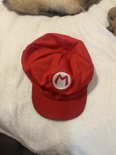 Mario Bros Embroidered Hat Costume Cosplay Red Cap Adult Prop