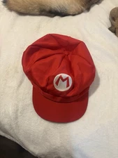 Mario Bros Embroidered Hat Costume Cosplay Red Cap Adult Prop