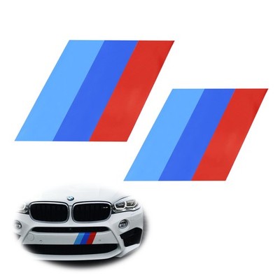 7x7'' Iconic M-Performance Tri-Color Decal Sticker For BMW Side Skirt Bumper Hood