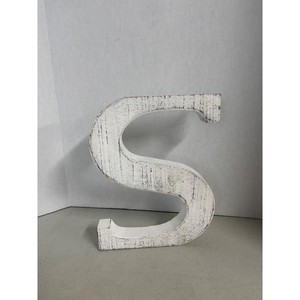 Hobby Lobby Distressed White Wood Letter S Wall Decor 14 Inch Rustic Farmhouse