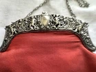 GORGEOUS ART NOUVEAU SILVER AND CLOTH WITH CHERUBS PURSE