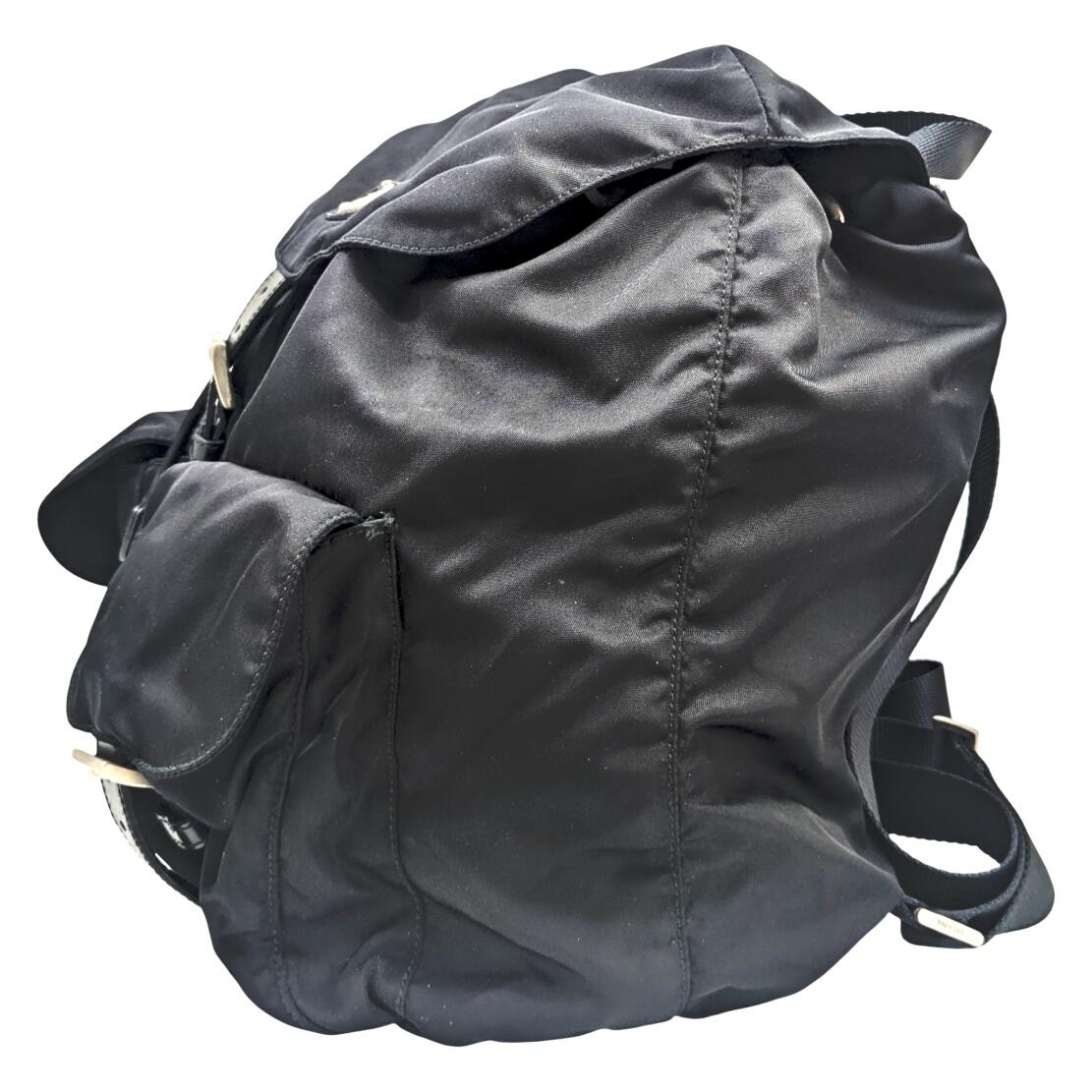 Used Prada Nylon Backpack Black Triangular Plate … - image 2