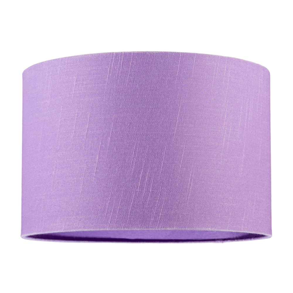Modern Designer Lavender Oil Textured Linen Fabric Circular Lamp Shade by Hap...