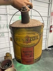 Vintage PENNZOIL Motor Oil 5 Gallon Metal Sign Can Primitive