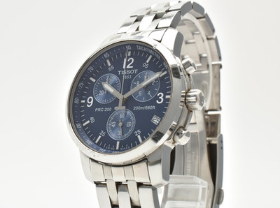 Near Mint TISSOT PRC 200 T461 New Battry Chronograph Stainless Steel Men's Swiss