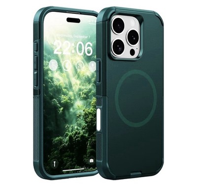 DiverBox Dark Green Shockproof MagSafe Case for iPhone 16 Pro Max w/ Screen Pro 