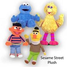 Sesame Street Plush 2002 Vintage Cookie Monster, Ernie, Bert and Big Bird MWT