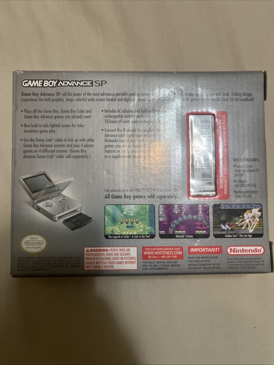 Nintendo Game Boy Advance SP Handheld System - Silver for sale
