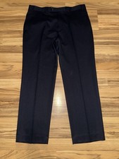 Chaps Men’s Pleated Dress Pants Size 36 x 30 Navy Blue 100% Wool