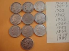 Lot of 10 Roosevelt Silver Dimes 1951-1964