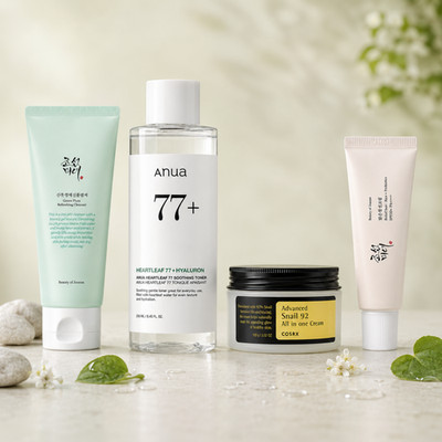 K-Beauty Starter Set Snail Mucin Heartleaf SPF50+ Feuchtigkeitspflege 4-tlg.