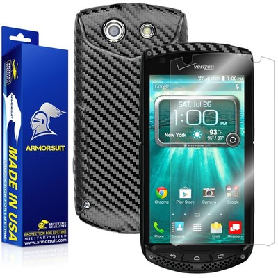 ArmorSuit MilitaryShield Kyocera Brigadier Screen Protector + Black Carbon Fiber