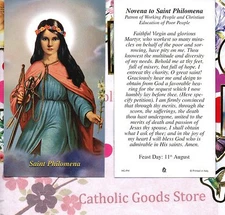 St. Philomena with Novena to Saint Philomena  - RAP- Paperstock Holy Card