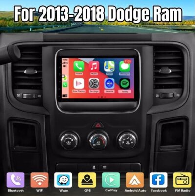 32G Fit for Apple Carplay Upgraded Radio for Dodge Ram 1500 2500 3500 2013-18