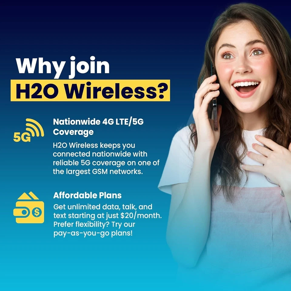 H2O Wireless SIM Plan U.S.A. Unlimited Talk Text & Data 10GB 4G/5G + 5GB Hotspot - Image 3 of 4