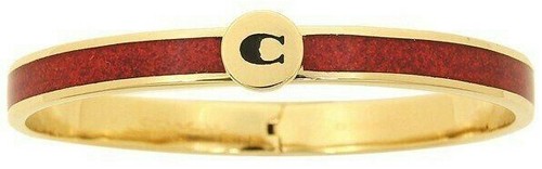 Coach Women's Iconic Glitter Brass Bangle Bracelet in Silver, Gold, or Rose Gold - Picture 11 of 15