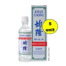 5 X 15ml Kwan Loong Medicated Oil with Menthol & Eucalyptus Oil FREE SHIPPING