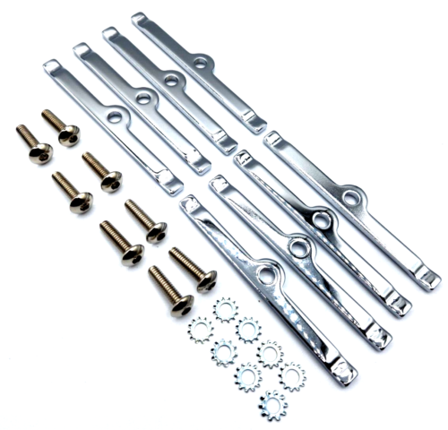 SB Chevy Button Head Valve Cover Bolts Kit w/ Spreader Bars 1955-86, Chrome, 350 - Picture 1 of 10