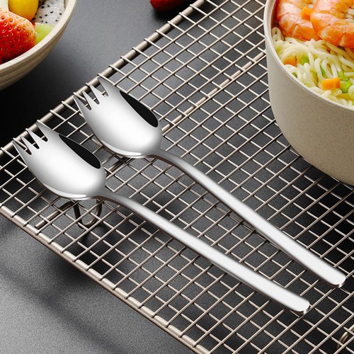 4 Pcs Stainless Steel Salad Spoon Noodle Metal Fruit Servers Work Baby - Picture 4 of 12