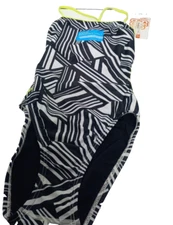Speedo One Piece Swim Suit Youth Girls Sz 26 Swimsuit Endurance Lite Black White