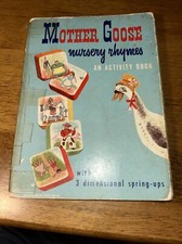 Very Rare Vintage Mother Goose Nursery Rhymes Activity 3d Spring-ups Book
