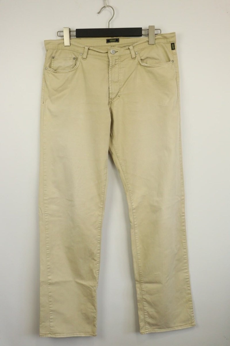 VERSACE JEANS COUTURE VJC Medusa Beige Straight Trousers VERSACE JEANS COUTURE VJC Medusa Beige Straight Trousers