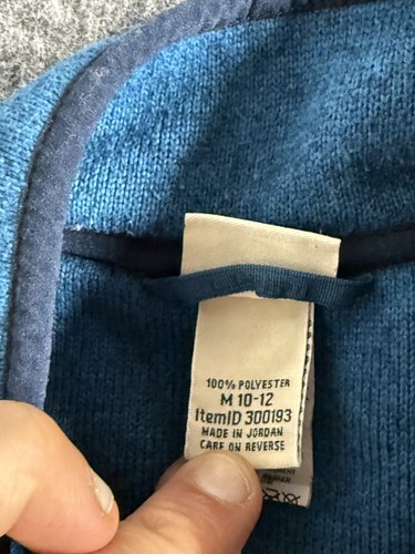 LL Bean Sweater Girls Boys Medium 10 12 Unisex Pullover Sweatshirt Snaps N88 - Picture 5 of 10