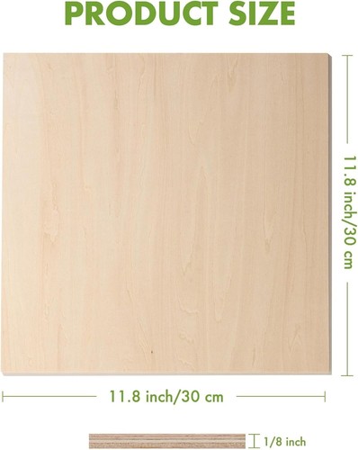 ROBOTIME 3mm Unfinished Plywood 6 Pcs Plywood Crafting Wood Sheets Laser Cutting - Picture 3 of 42