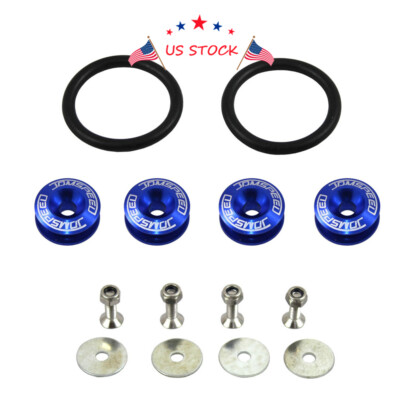 New Universal JDMSPEED CNC Bumper Trunk Billet Quick Release Fastener Kit Blue