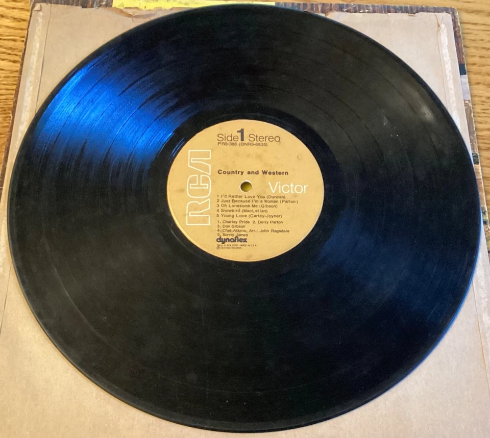 Country and Western 33 1/3 rpm LP, PRS-388 with Dolly Parton, Charley Pride - Image 3 of 4