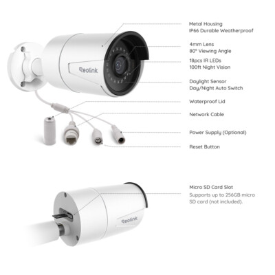 Reolink 12MP PoE CCTV Camerasysteem, 8 X 12MP H.265 Bullet