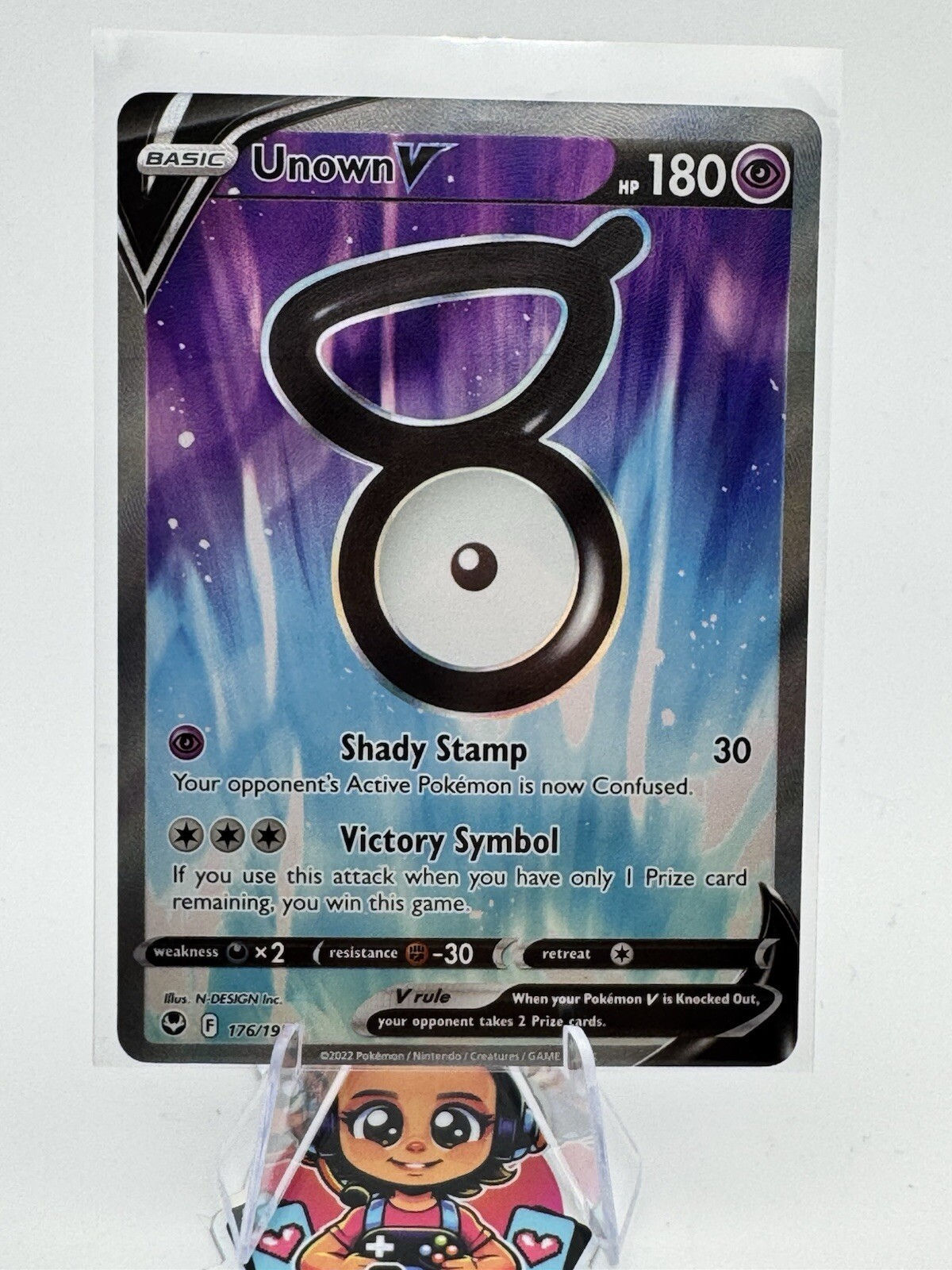 Unown V 176/195 Full Art Silver Tempest Pokemon TCG NM/MINT