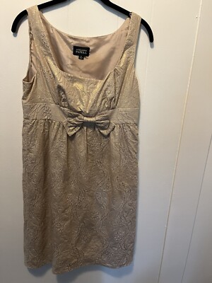 Adrianna Papell Dress Women s Size 8 Gold Metallic Cocktail Festive Designer New