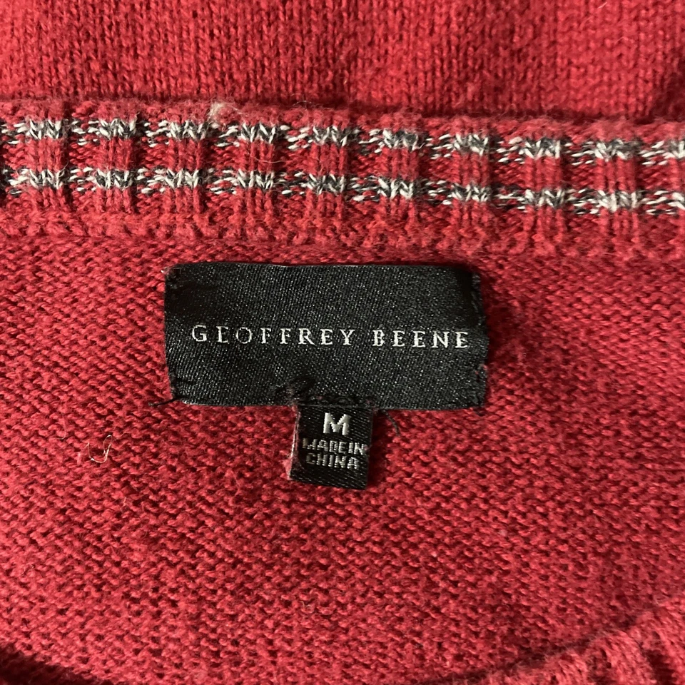 Cárdigan Suéter Geoffrey Beene Mediano Granate Algodón  Foto 2 de 4