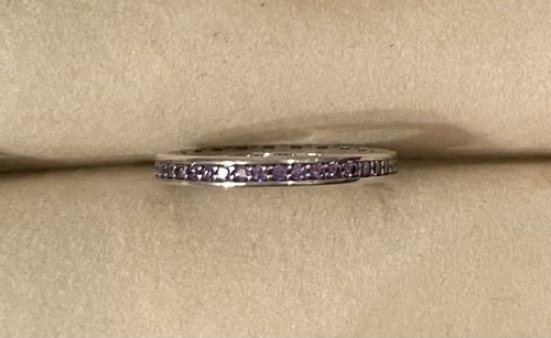 PANDORA Silver CZ \u0026 Purple Enamel 