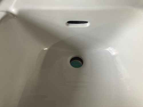 Vtg 20x18 White Mid Century High Back Bath Sink Chrome Legs Old Standard 409-24E - Picture 13 of 22