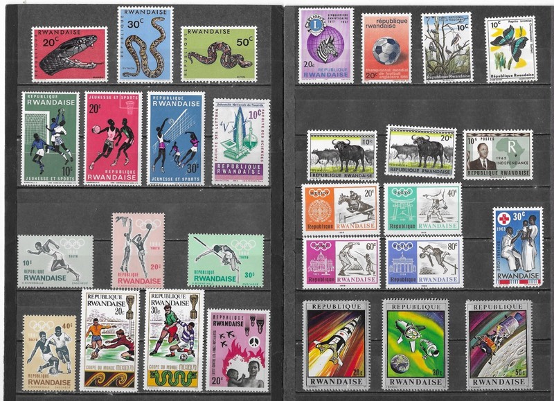 Group of 54 Stamps From RWANDA   W-305