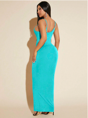 mint blue bodycon dress Mint Blue SXY Solid Bodycon Cami Dress Sz XS S M L