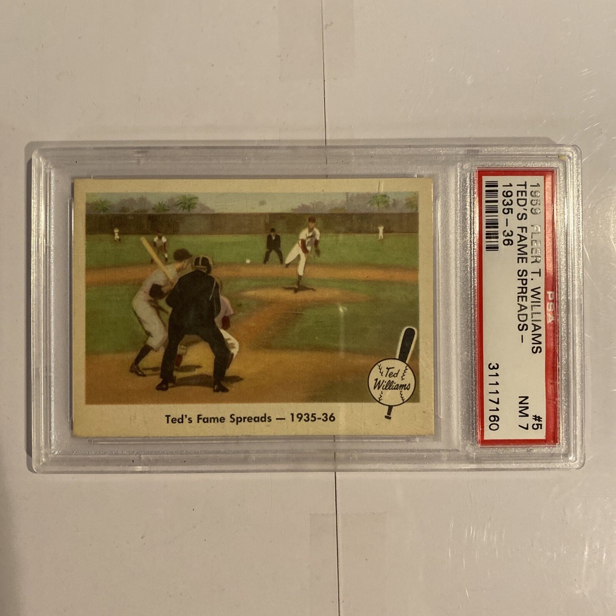 1959 Fleer Ted Williams #5 Ted's Game Spreads 1935-36 PSA 7 | eBay