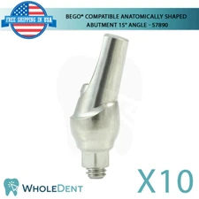 10 BEGO® Compatible Anatomically Shaped Abtment 15° Angle 57890 Titanium Dental