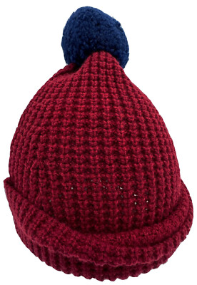 PAUL SMITH 100% WOOL RED WINE POM POM HAT BRAND NEW RARE made in