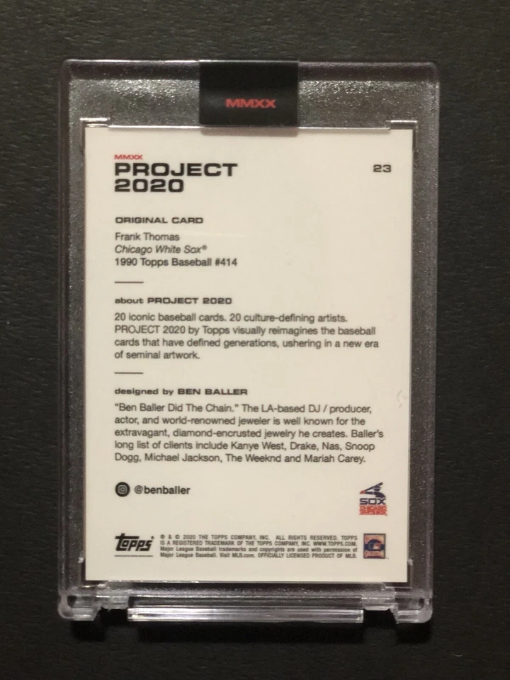 Topps Project 2020 Frank Thomas Ben  Baller #23 White Sox The Big Hurt. - Image 2 of 2