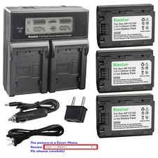 Kastar Battery LCD Dual Fast Charger for Sony NP-FZ100 BC-QZ1 & Sony Alpha a9R
