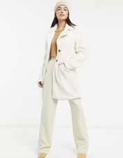 Vila Women's Teddy Coat In Cream Size 6 Eur 34 Bnwt New