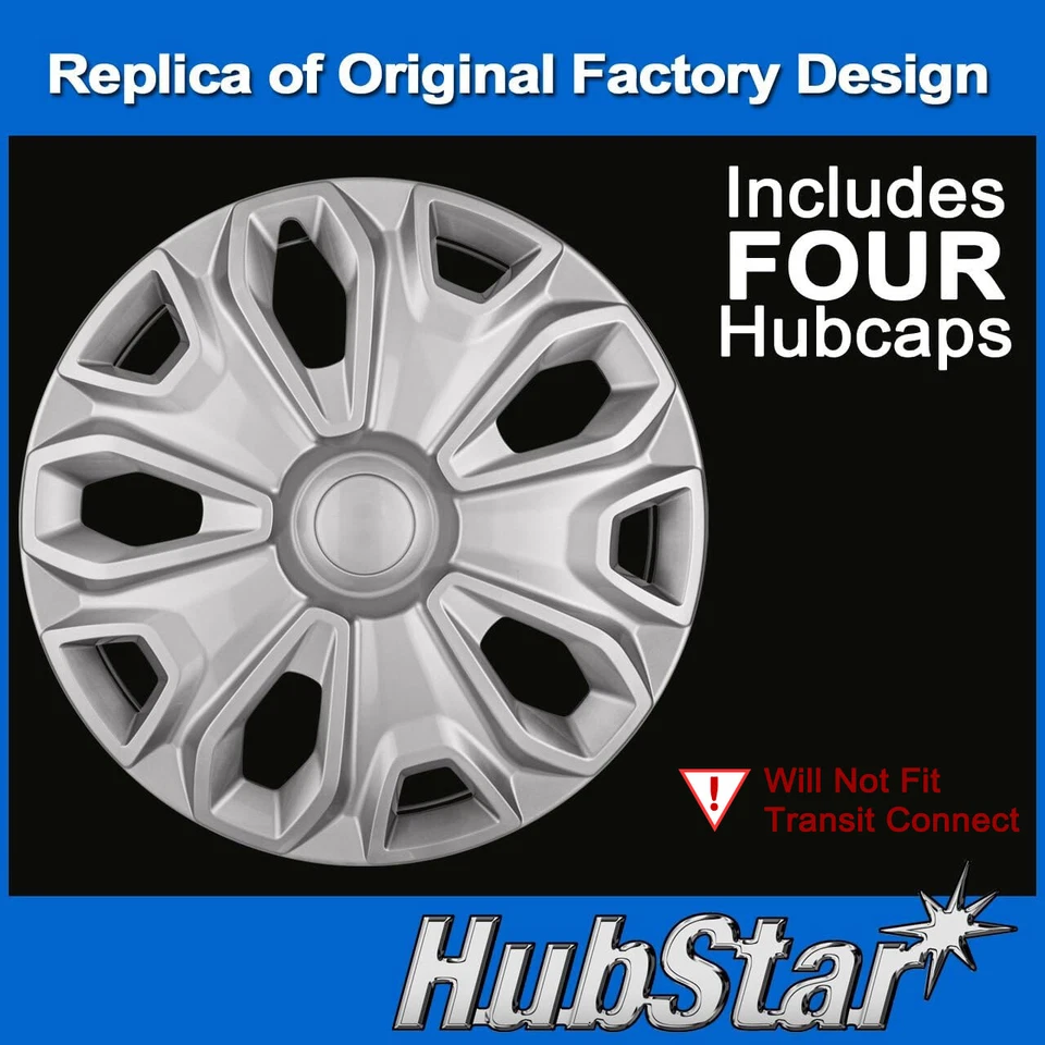 NEW Hubcaps Set for Ford Transit 150, 250, 350 2015-2024, Premium 16-inch Silver - Image 2 of 4