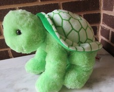 Aurora World Land Turtle 14" Long Plush Shades of Green Colors 11" Tall