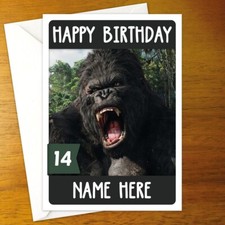 KING KONG Personalised Birthday Card - A5 skull island movie mighty ape